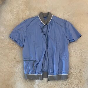 Prada Light Blue and Gray Bomber Jacket